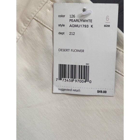 Liz Claiborne Axcess Ivory Straight Leg Pants Stretch Belt Loops Mid-Rise Size 6 - Picture 7 of 12